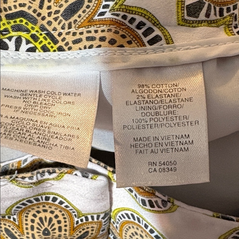 Jones New York Signature Size 6 Pencil Skirt – White Brown Medallion Print READ - Picture 4 of 13